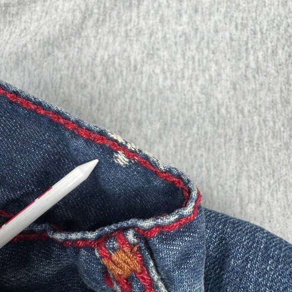 True Religion Red Thick Stitch Jeans Men's Size 34X32 - Picture 16 of 16